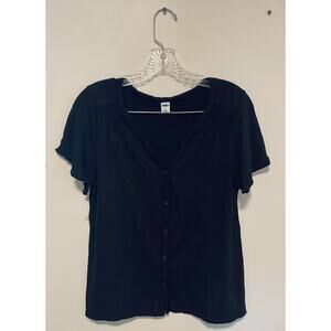 Old Navy Black Button-Up Blouse